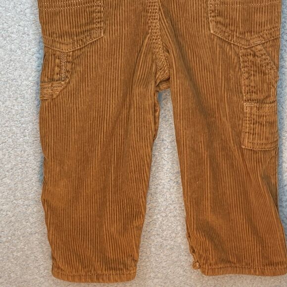 VTG OshKosh B’gosh Vestbak Brown Corduroy Flannel Bib Overalls Baby Boy 18M - Picture 9 of 9